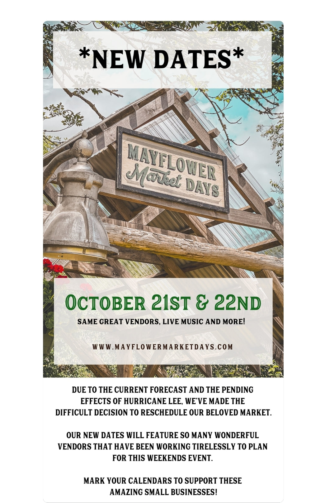 mayflower market days new Dates