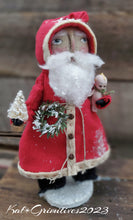 Load image into Gallery viewer, Primitive Santa  in a Antique Wooden Box