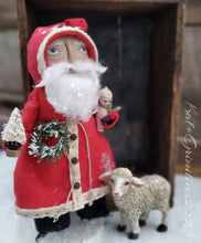 Load image into Gallery viewer, Primitive Santa  in a Antique Wooden Box