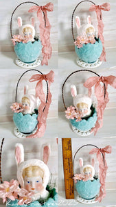 White Bunny in Egg Basket